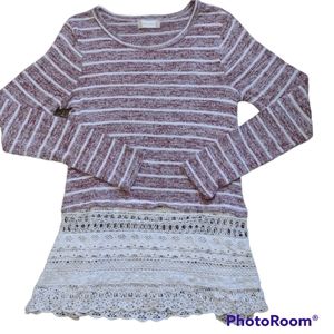Altar'd State crocheted bottom sweater sz S